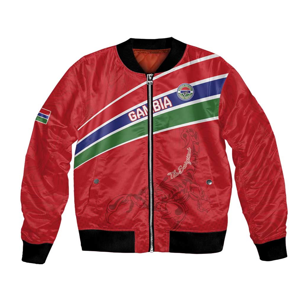 Custom Gambia Football Bomber Jacket Go Scorpions Go