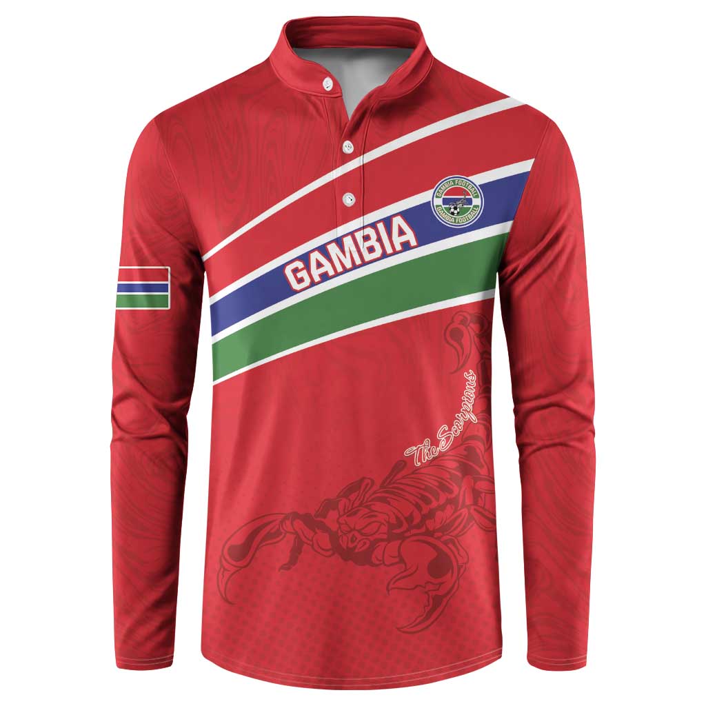 Custom Gambia Football Button Sweatshirt Go Scorpions Go