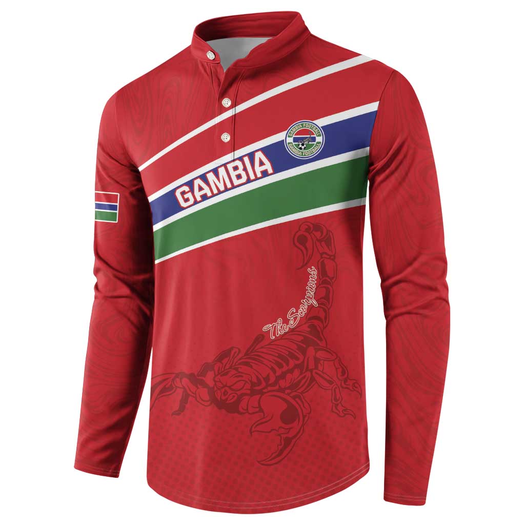 Custom Gambia Football Button Sweatshirt Go Scorpions Go