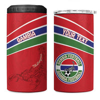 Custom Gambia Football 4 in 1 Can Cooler Tumbler Go Scorpions Go