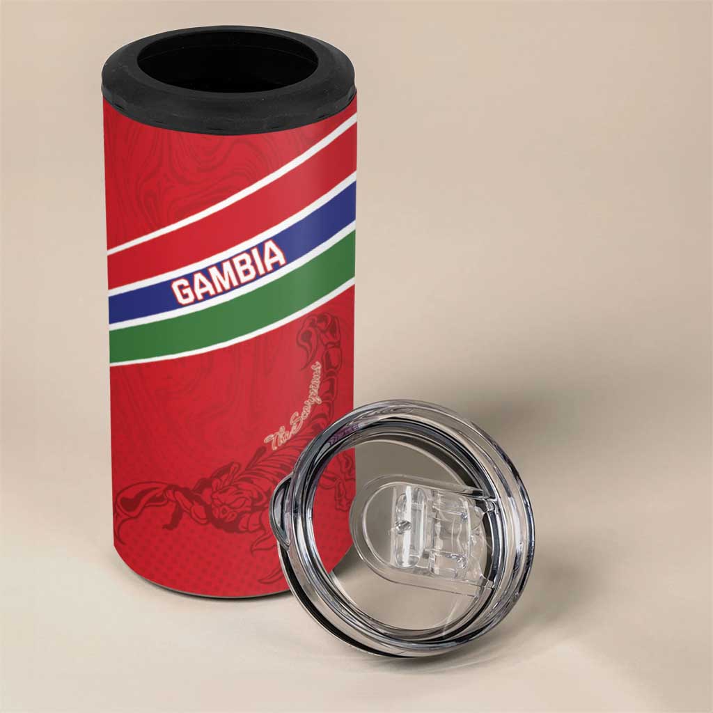 Custom Gambia Football 4 in 1 Can Cooler Tumbler Go Scorpions Go