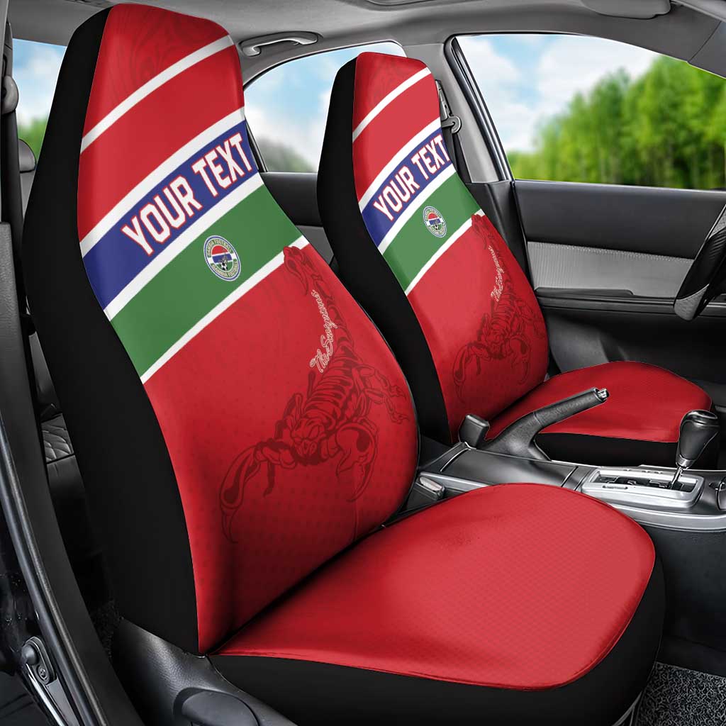 Custom Gambia Football Car Seat Cover Go Scorpions Go