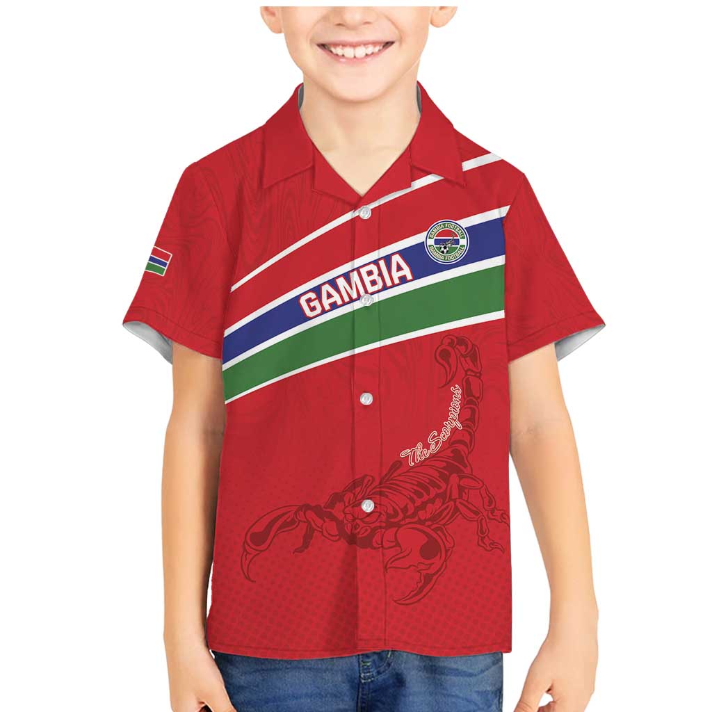 Custom Gambia Football Family Matching Mermaid Dress and Hawaiian Shirt Go Scorpions Go