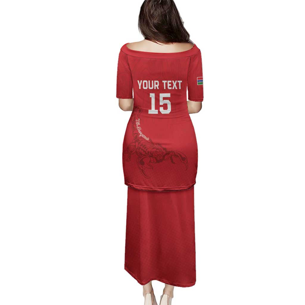 Custom Gambia Football Family Matching Puletasi and Hawaiian Shirt Go Scorpions Go