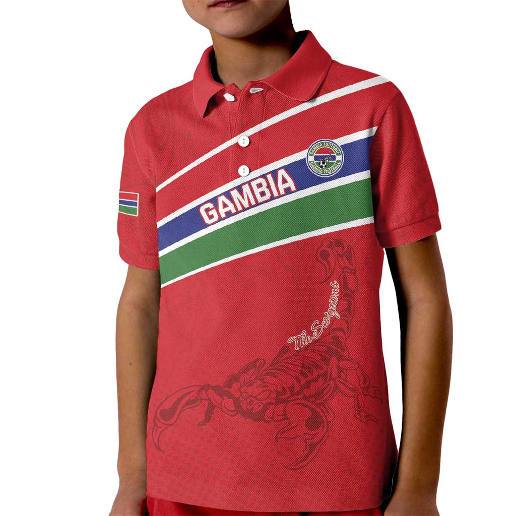Custom Gambia Football Kid Polo Shirt Go Scorpions Go