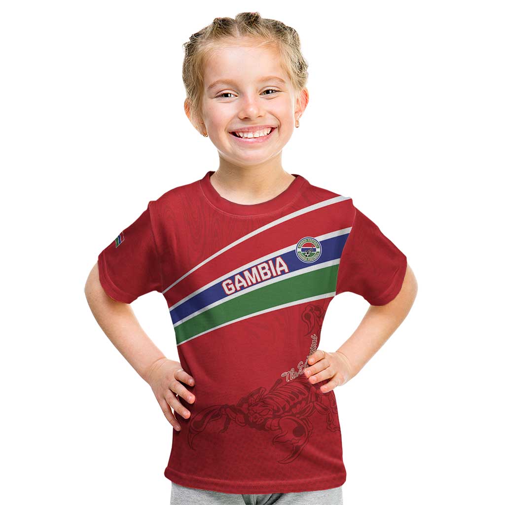 Custom Gambia Football Kid T Shirt Go Scorpions Go