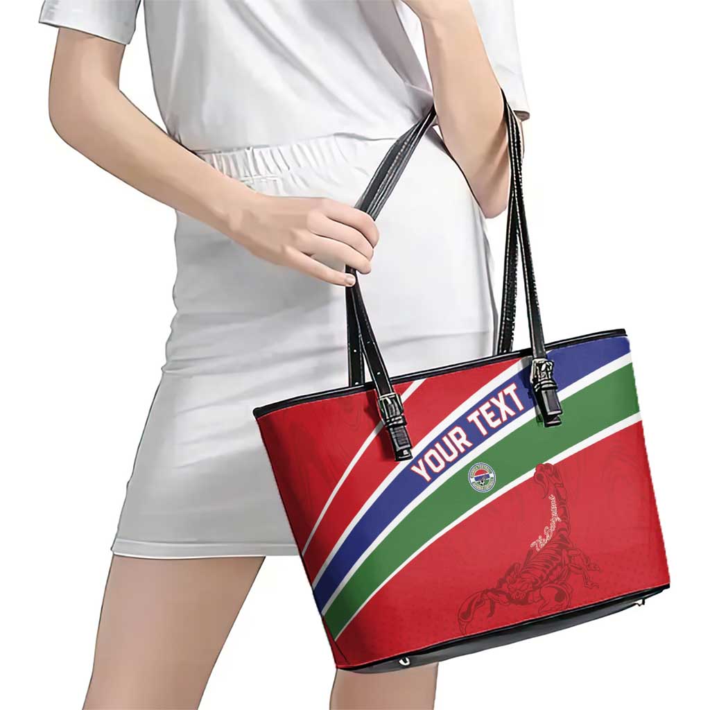 Custom Gambia Football Leather Tote Bag Go Scorpions Go