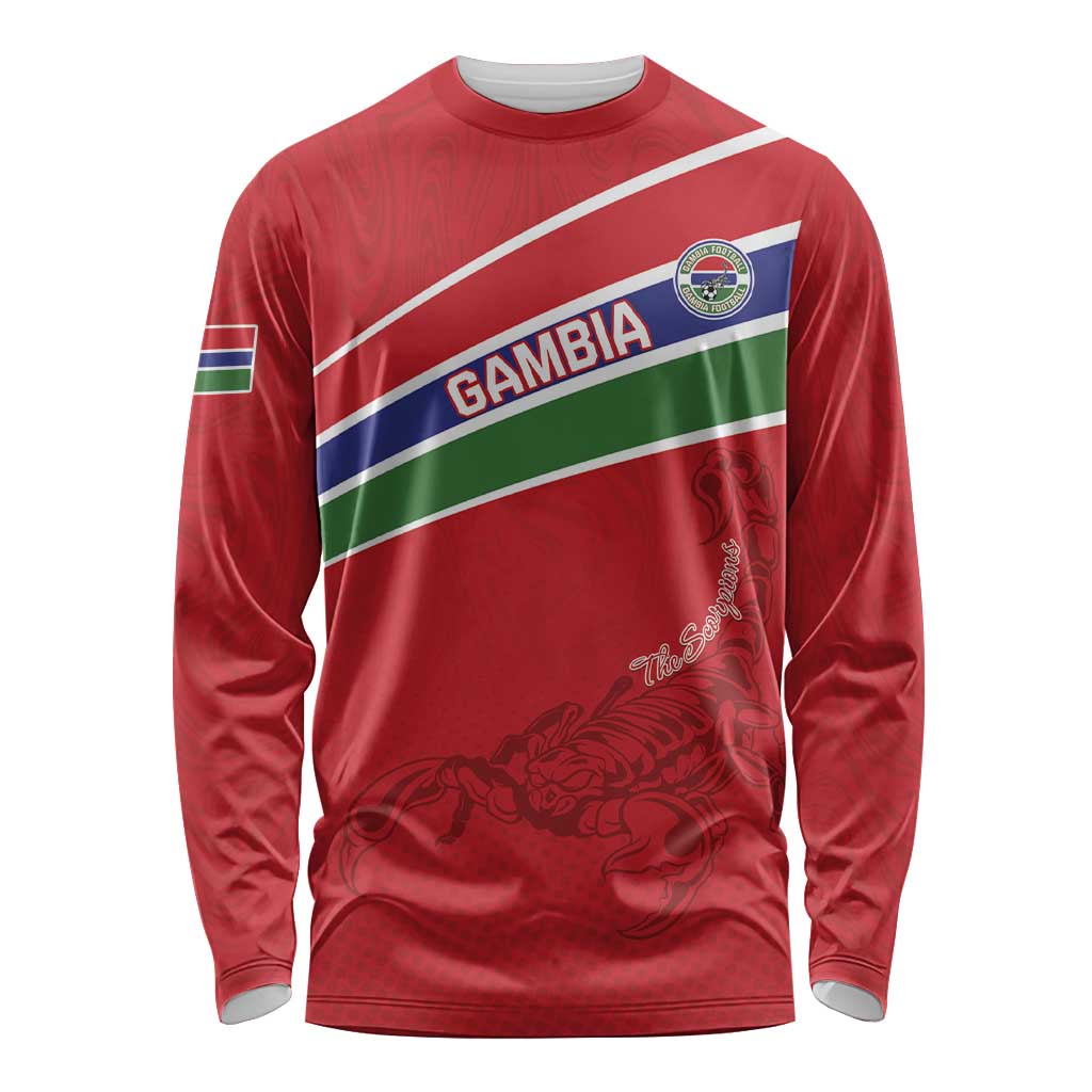 Custom Gambia Football Long Sleeve Shirt Go Scorpions Go