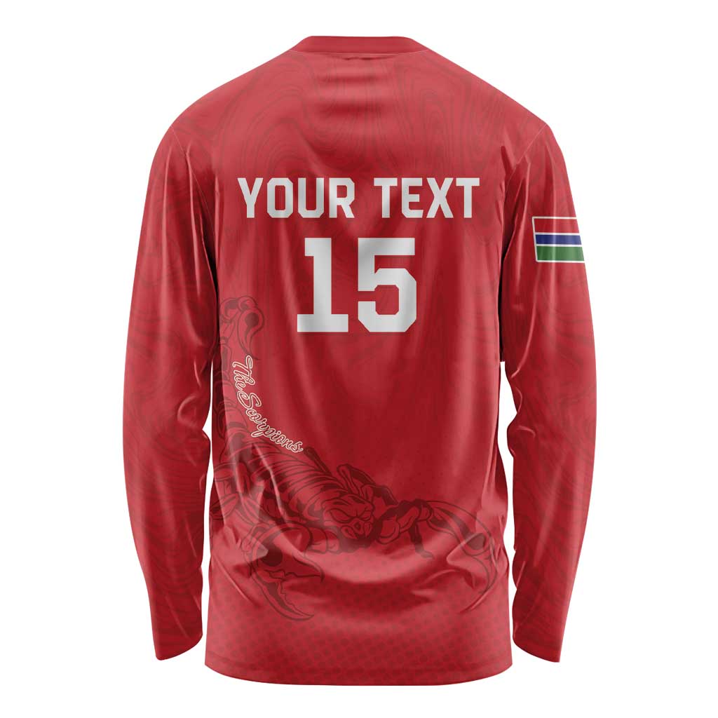 Custom Gambia Football Long Sleeve Shirt Go Scorpions Go