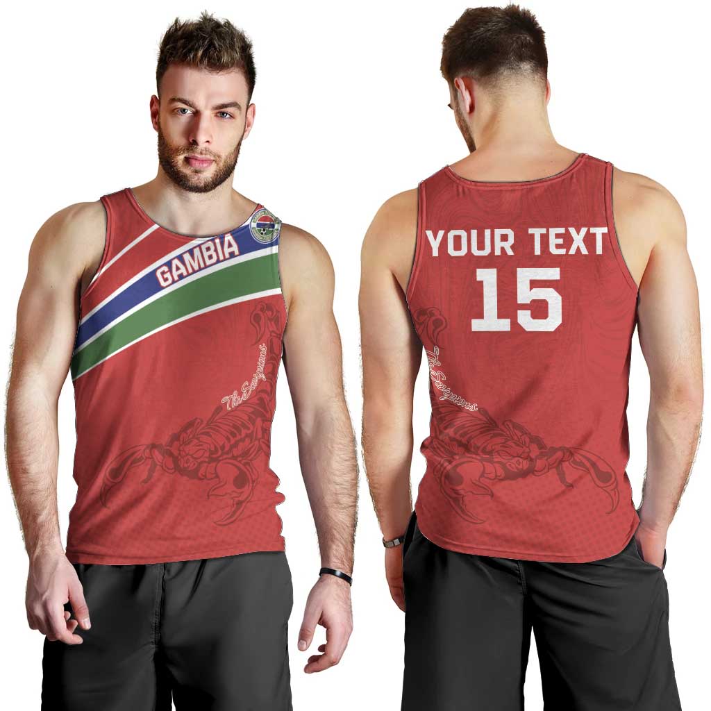 Custom Gambia Football Men Tank Top Go Scorpions Go