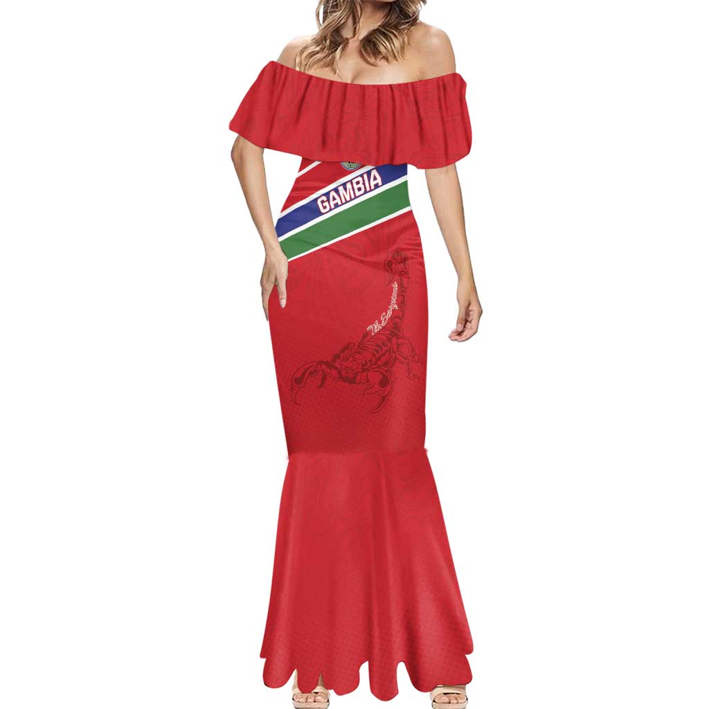 Custom Gambia Football Mermaid Dress Go Scorpions Go