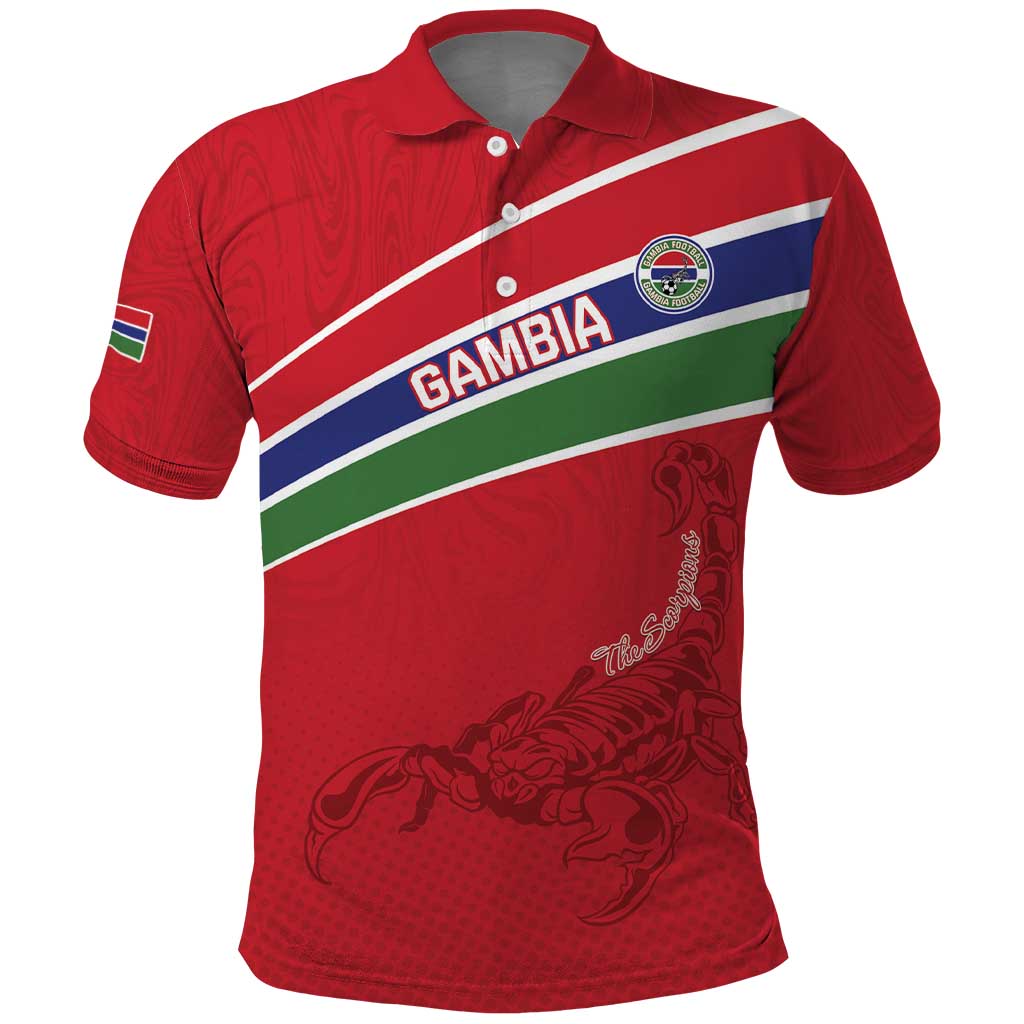 Custom Gambia Football Polo Shirt Go Scorpions Go