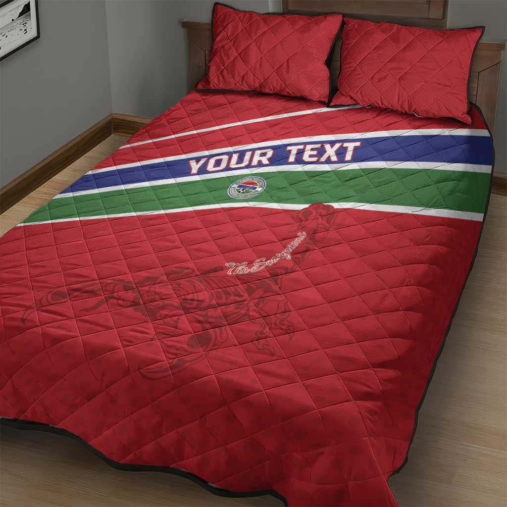 Custom Gambia Football Quilt Bed Set Go Scorpions Go