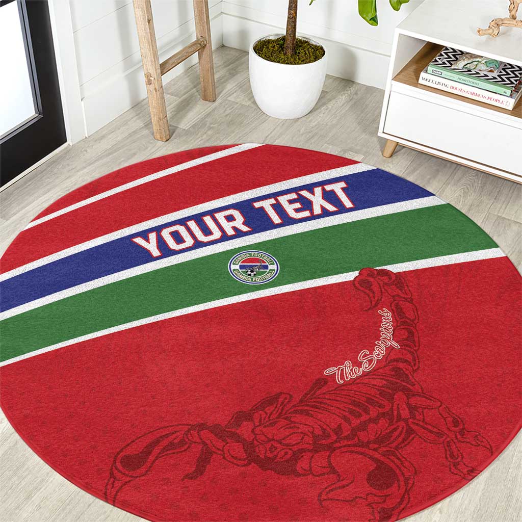 Custom Gambia Football Round Carpet Go Scorpions Go