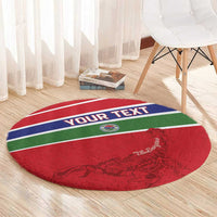 Custom Gambia Football Round Carpet Go Scorpions Go