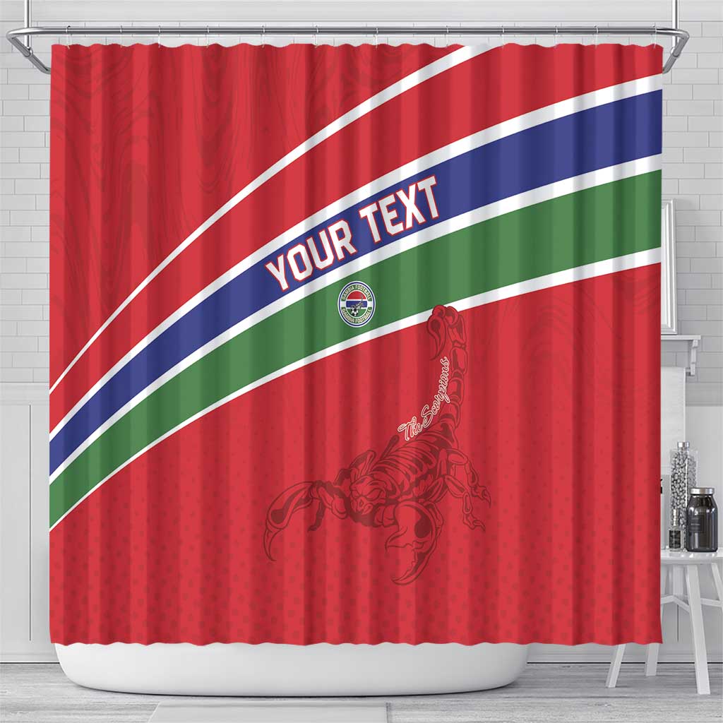 Custom Gambia Football Shower Curtain Go Scorpions Go