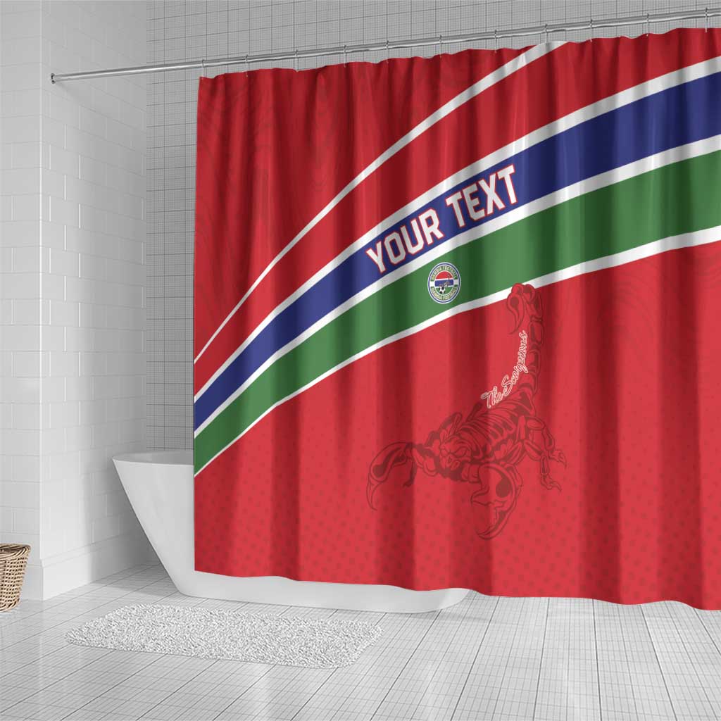 Custom Gambia Football Shower Curtain Go Scorpions Go