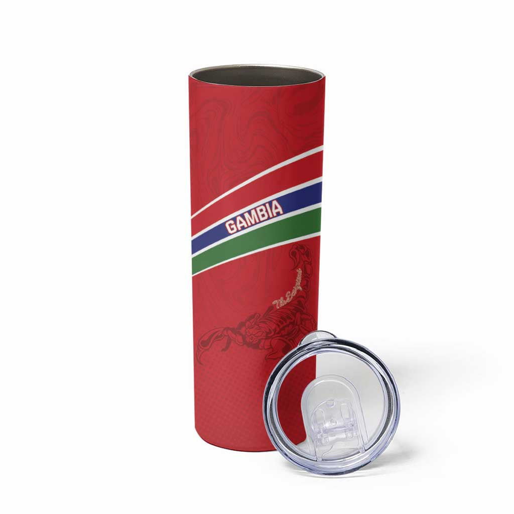 Custom Gambia Football Skinny Tumbler Go Scorpions Go