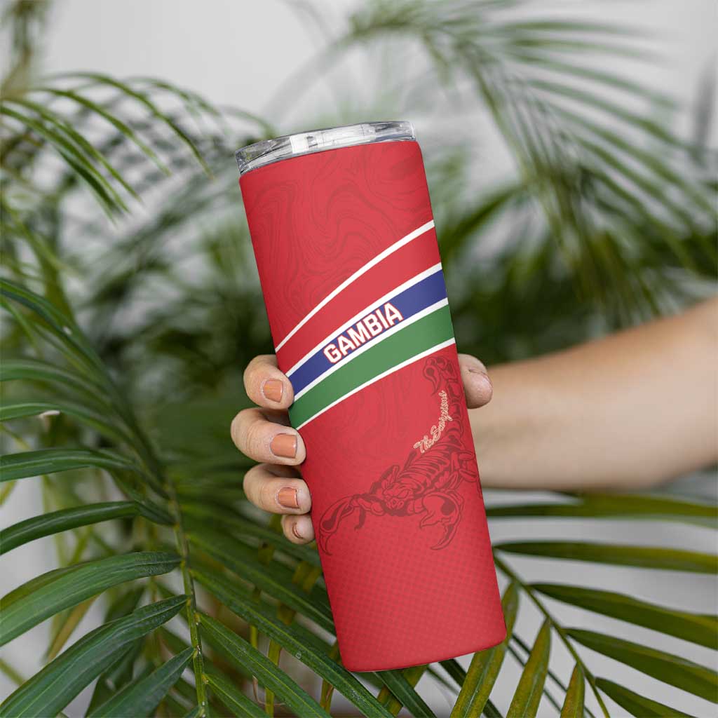 Custom Gambia Football Skinny Tumbler Go Scorpions Go