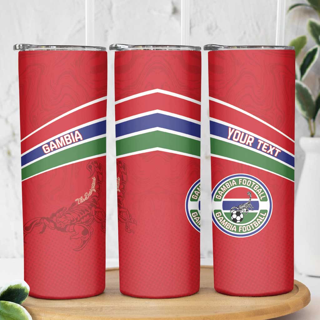Custom Gambia Football Skinny Tumbler Go Scorpions Go