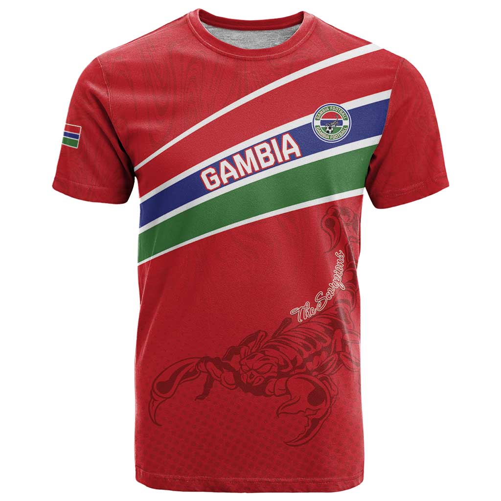 Custom Gambia Football T Shirt Go Scorpions Go