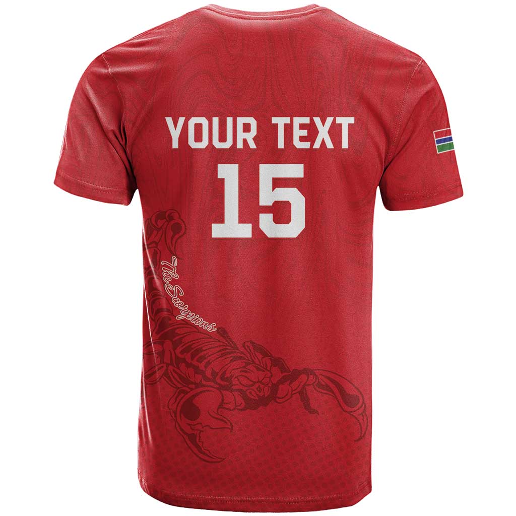 Custom Gambia Football T Shirt Go Scorpions Go