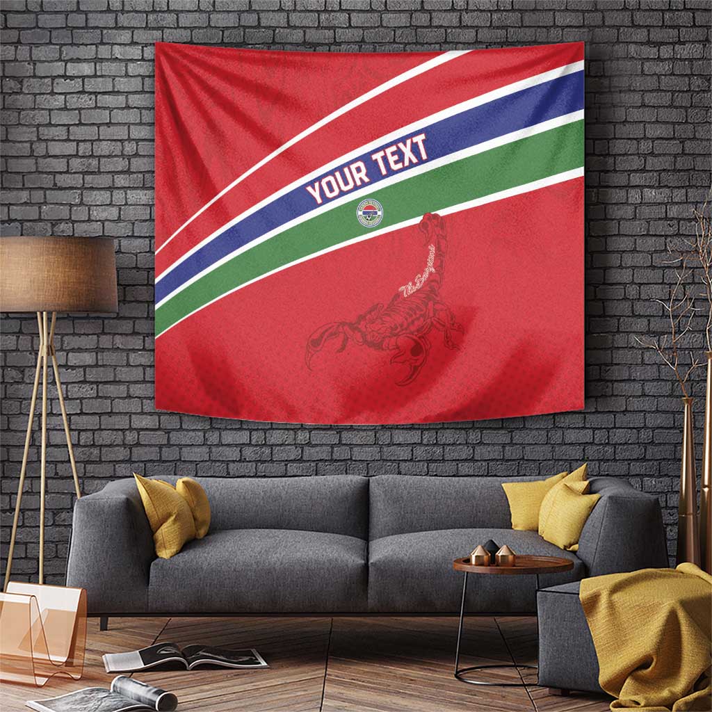 Custom Gambia Football Tapestry Go Scorpions Go