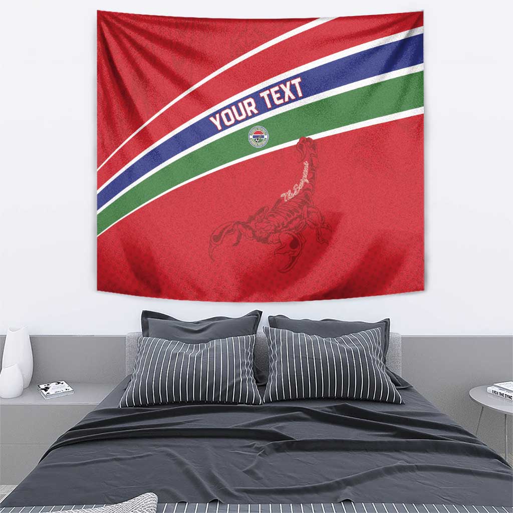 Custom Gambia Football Tapestry Go Scorpions Go