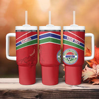 Custom Gambia Football Tumbler With Handle Go Scorpions Go