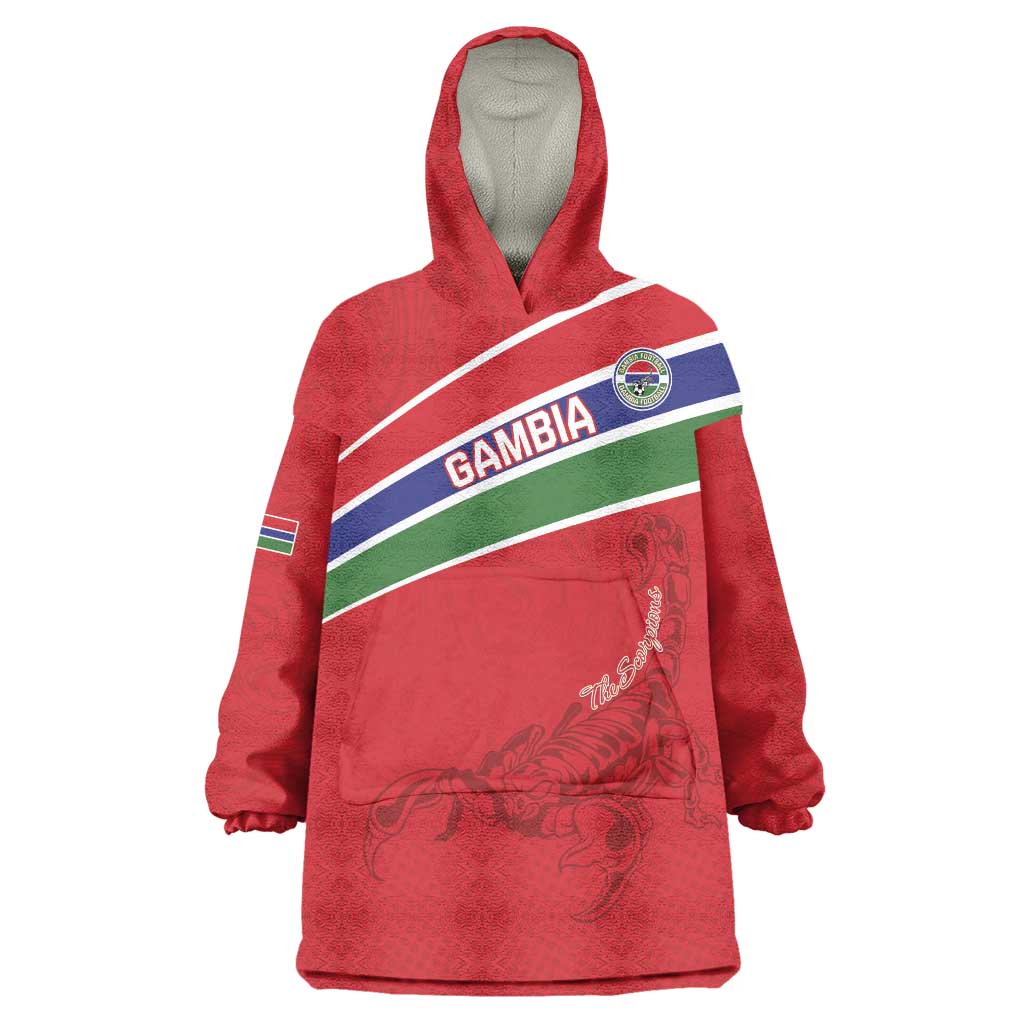 Custom Gambia Football Wearable Blanket Hoodie Go Scorpions Go