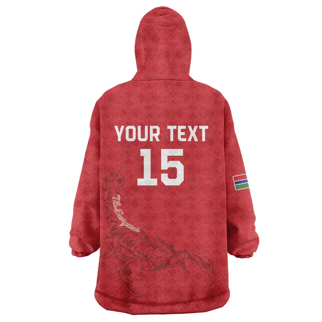 Custom Gambia Football Wearable Blanket Hoodie Go Scorpions Go