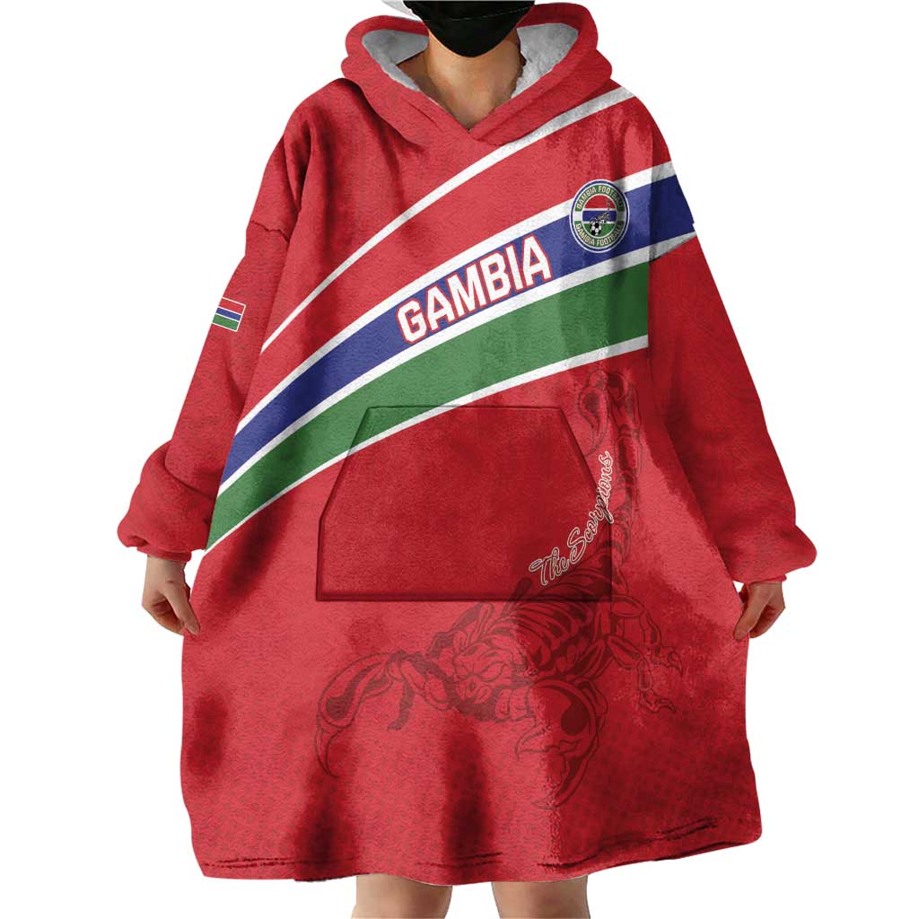 Custom Gambia Football Wearable Blanket Hoodie Go Scorpions Go