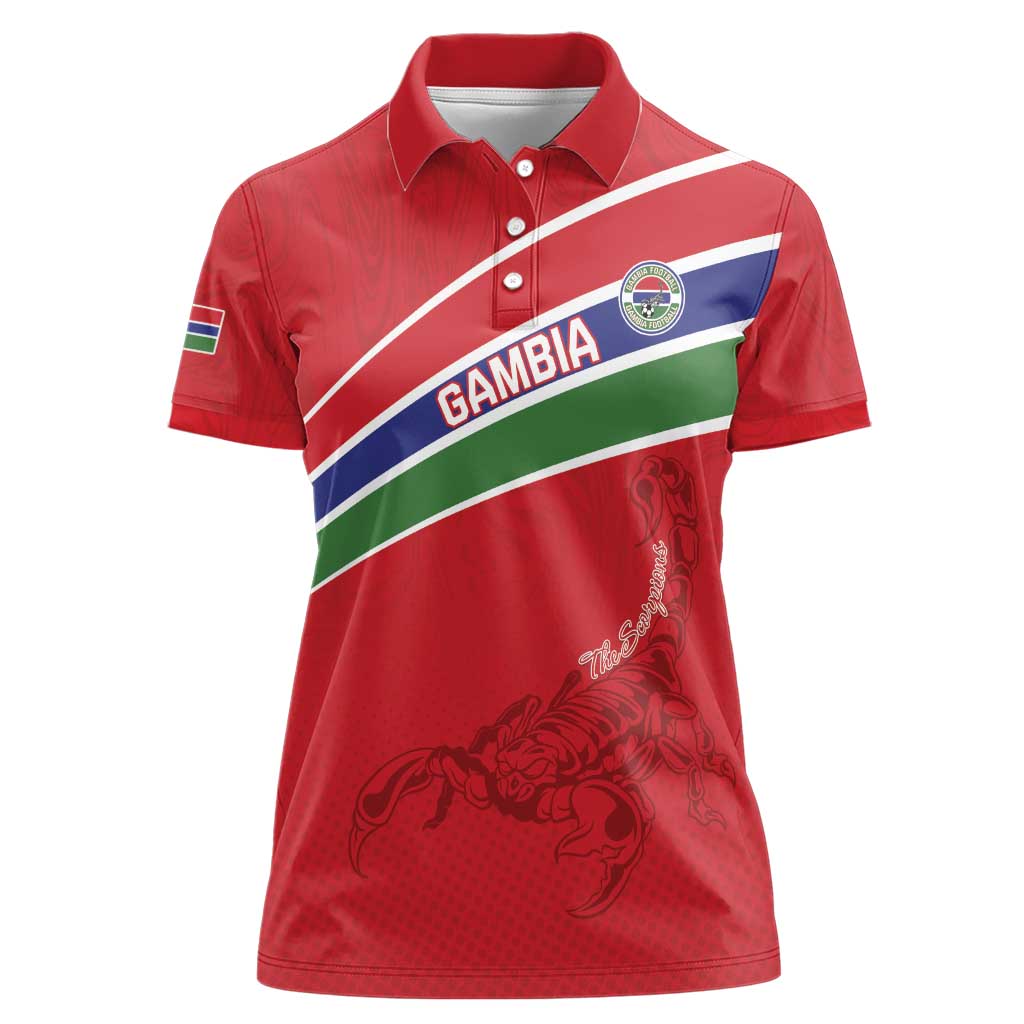 Custom Gambia Football Women Polo Shirt Go Scorpions Go