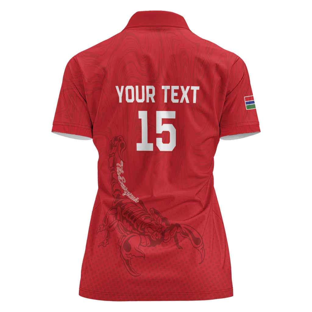 Custom Gambia Football Women Polo Shirt Go Scorpions Go