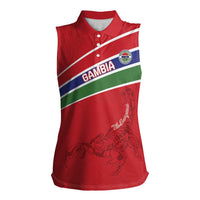 Custom Gambia Football Women Sleeveless Polo Shirt Go Scorpions Go