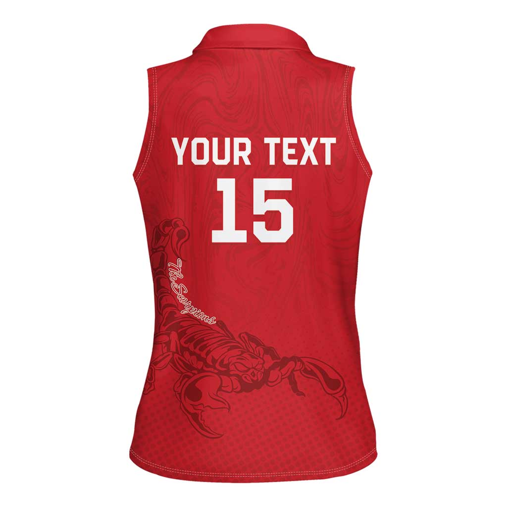 Custom Gambia Football Women Sleeveless Polo Shirt Go Scorpions Go