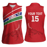 Custom Gambia Football Women Sleeveless Polo Shirt Go Scorpions Go