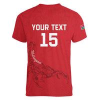 Custom Gambia Football Women V-Neck T-Shirt Go Scorpions Go