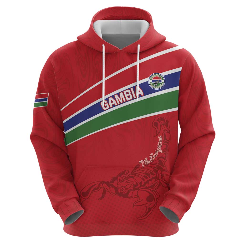Custom Gambia Football Zip Hoodie Go Scorpions Go