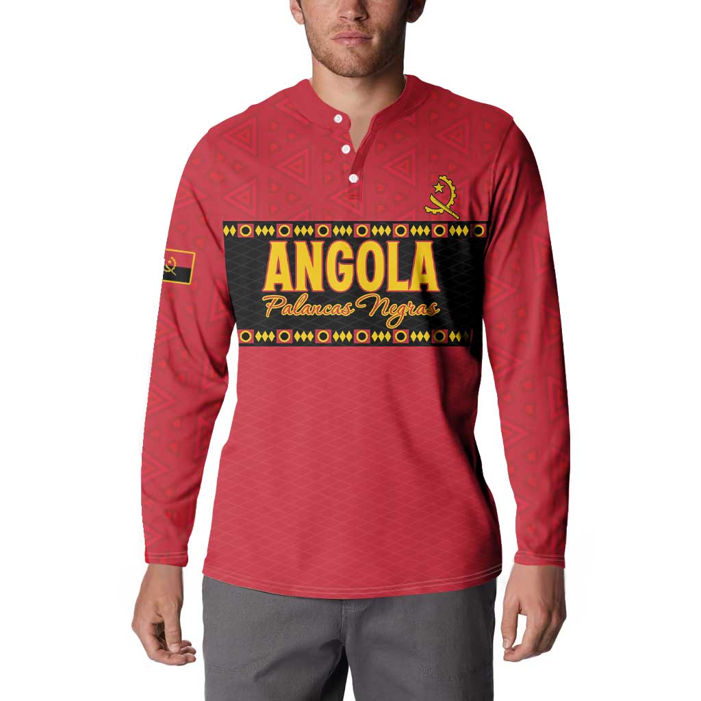 Custom Angola Football Button Sweatshirt Avante Palancas Negras