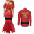 Custom Angola Football Couples Matching Mermaid Dress and Long Sleeve Button Shirt Avante Palancas Negras