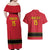 Custom Angola Football Couples Matching Off Shoulder Maxi Dress and Hawaiian Shirt Avante Palancas Negras