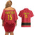 Custom Angola Football Couples Matching Off Shoulder Short Dress and Hawaiian Shirt Avante Palancas Negras