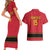 Custom Angola Football Couples Matching Short Sleeve Bodycon Dress and Hawaiian Shirt Avante Palancas Negras