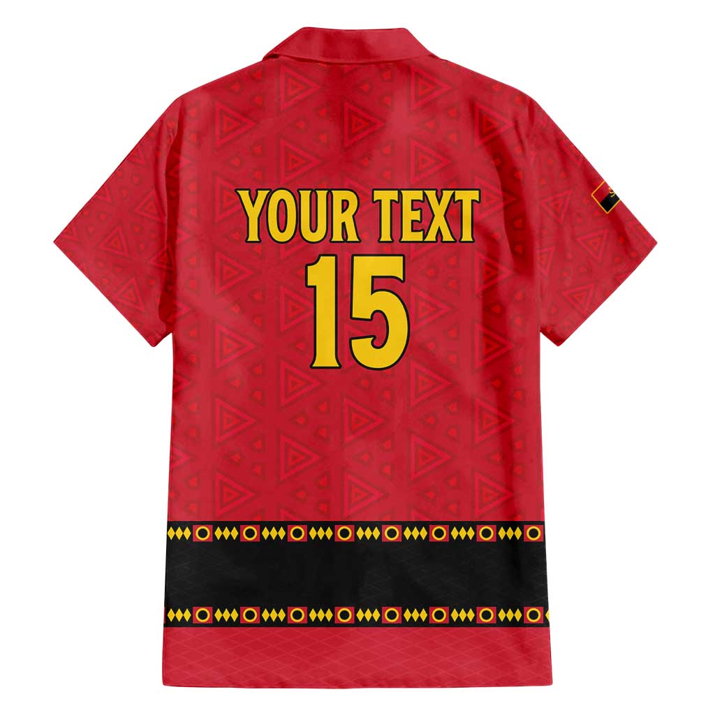 Custom Angola Football Family Matching Long Sleeve Bodycon Dress and Hawaiian Shirt Avante Palancas Negras