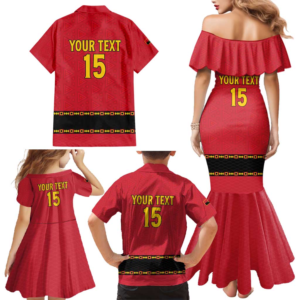 Custom Angola Football Family Matching Mermaid Dress and Hawaiian Shirt Avante Palancas Negras