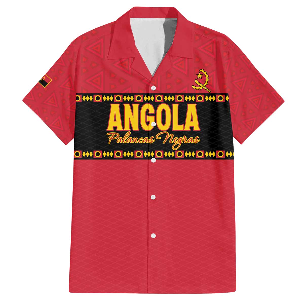 Custom Angola Football Family Matching Off The Shoulder Long Sleeve Dress and Hawaiian Shirt Avante Palancas Negras