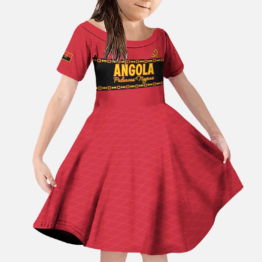 Custom Angola Football Family Matching Short Sleeve Bodycon Dress and Hawaiian Shirt Avante Palancas Negras
