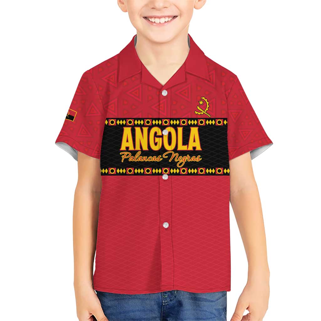 Custom Angola Football Kid Hawaiian Shirt Avante Palancas Negras