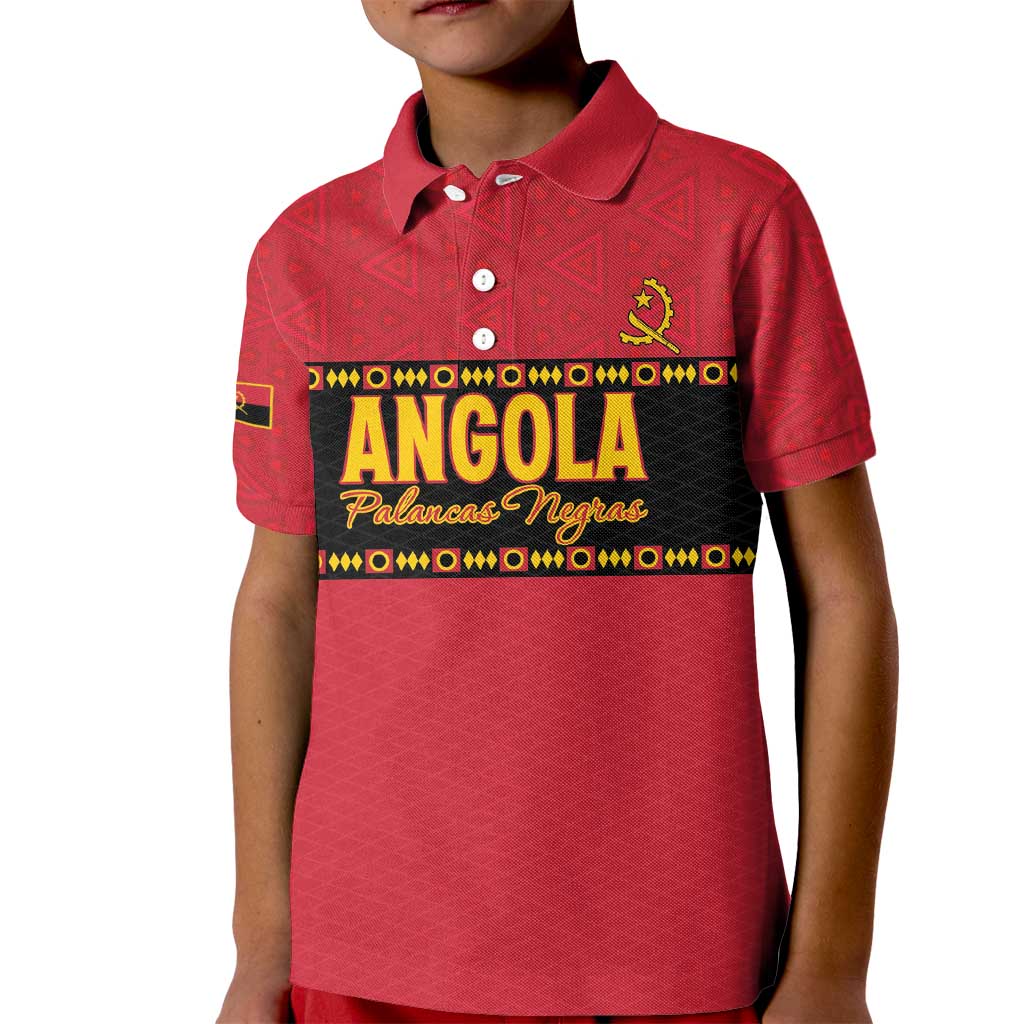 Custom Angola Football Kid Polo Shirt Avante Palancas Negras